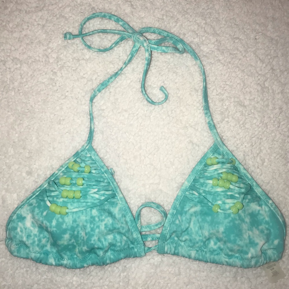 VICTORIA SECRET beaded Blue tie dye bikini top size small